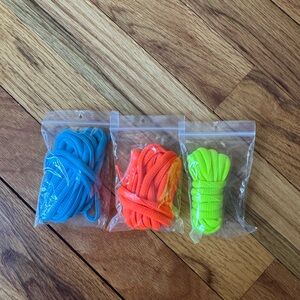 Nike Shoelaces in Blue, Orange, and Neon Green